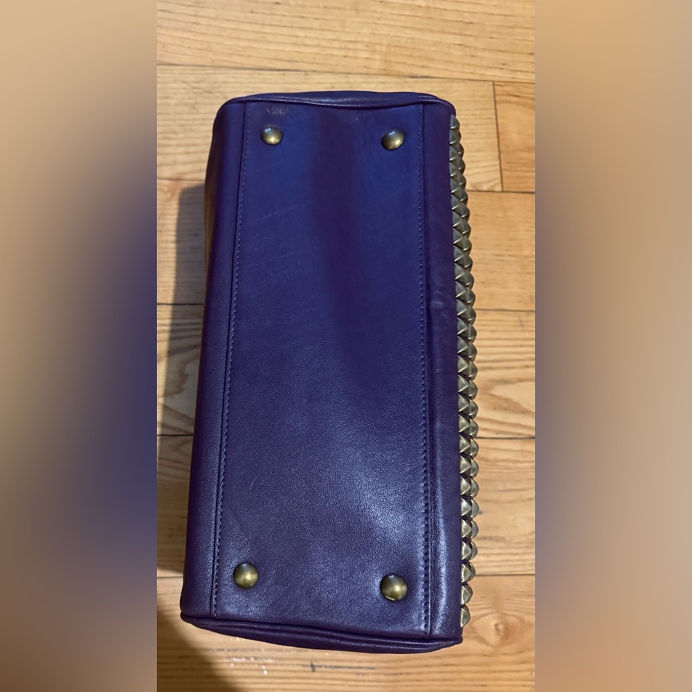 Coach Dark Purple Studded Satchel - Picture 5 of 5